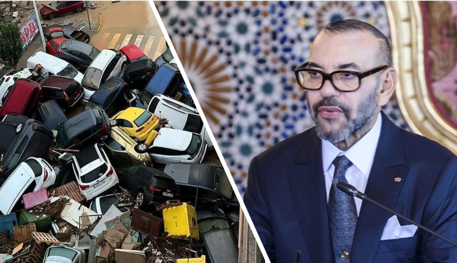 بسبب كارثة الفيضانات جلالة الملك محمد السادس يعلن استعداد المملكة لتقديم المساعدة  لإسبانيا