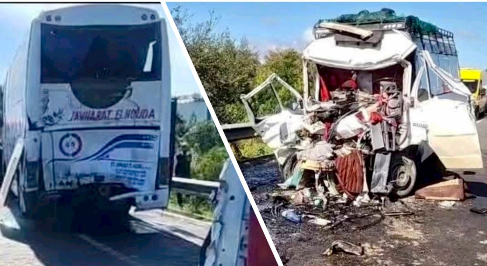 مصرع سائق في اصطدام قوي بين سيارة نفعية و حافلة لنقل المسافرين بالعرائش